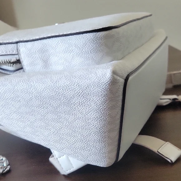 Michael Kors White Leather Backpack Minimalist Design - Picture 8 of 13